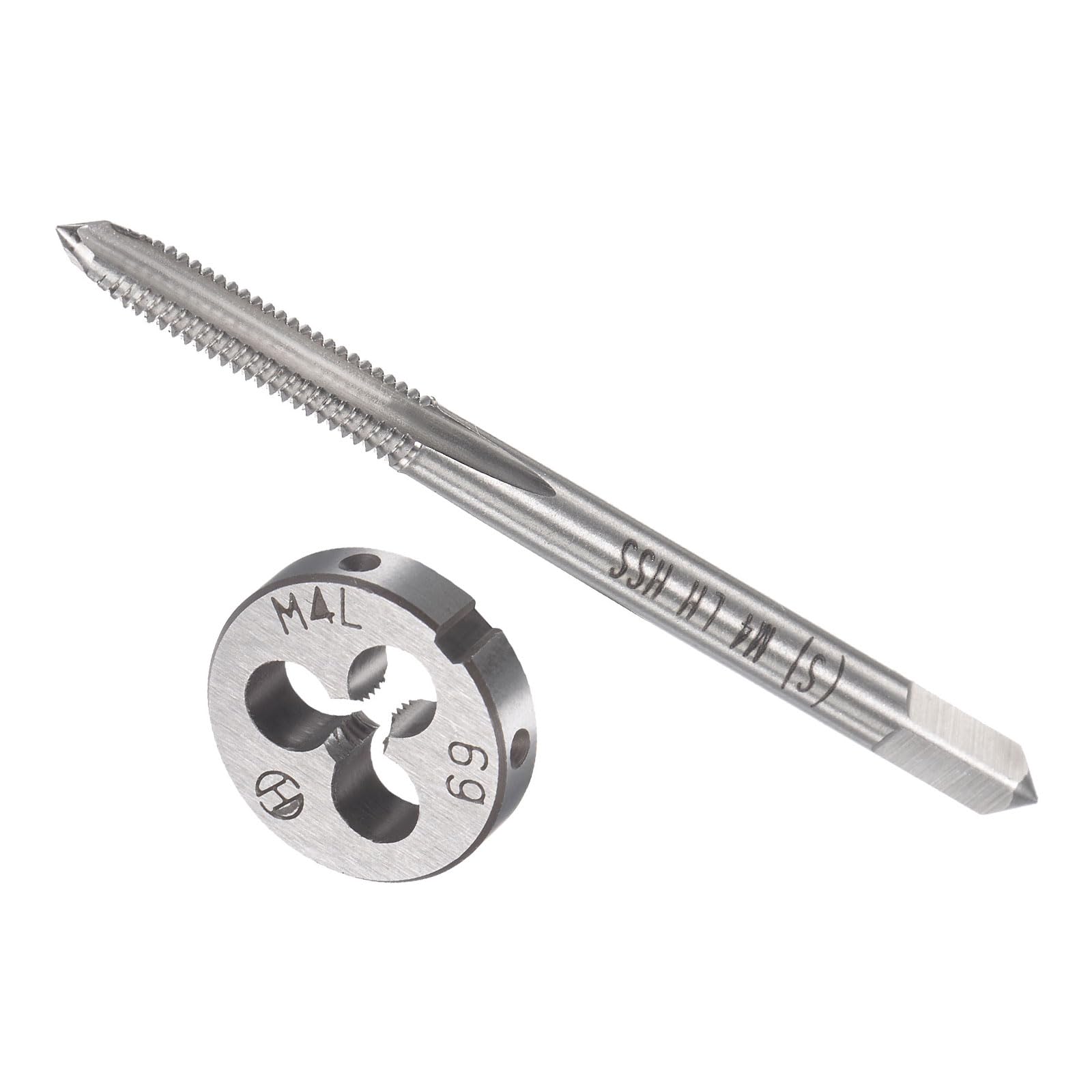 CoCud Tap and Die Set, M4 x 0.7 Thread, Left Hand Metric High-Speed Steel Machine Screw Tap & Round Die Tool Kit - (Applications: for Threading Tapping Repairing), 1-Set