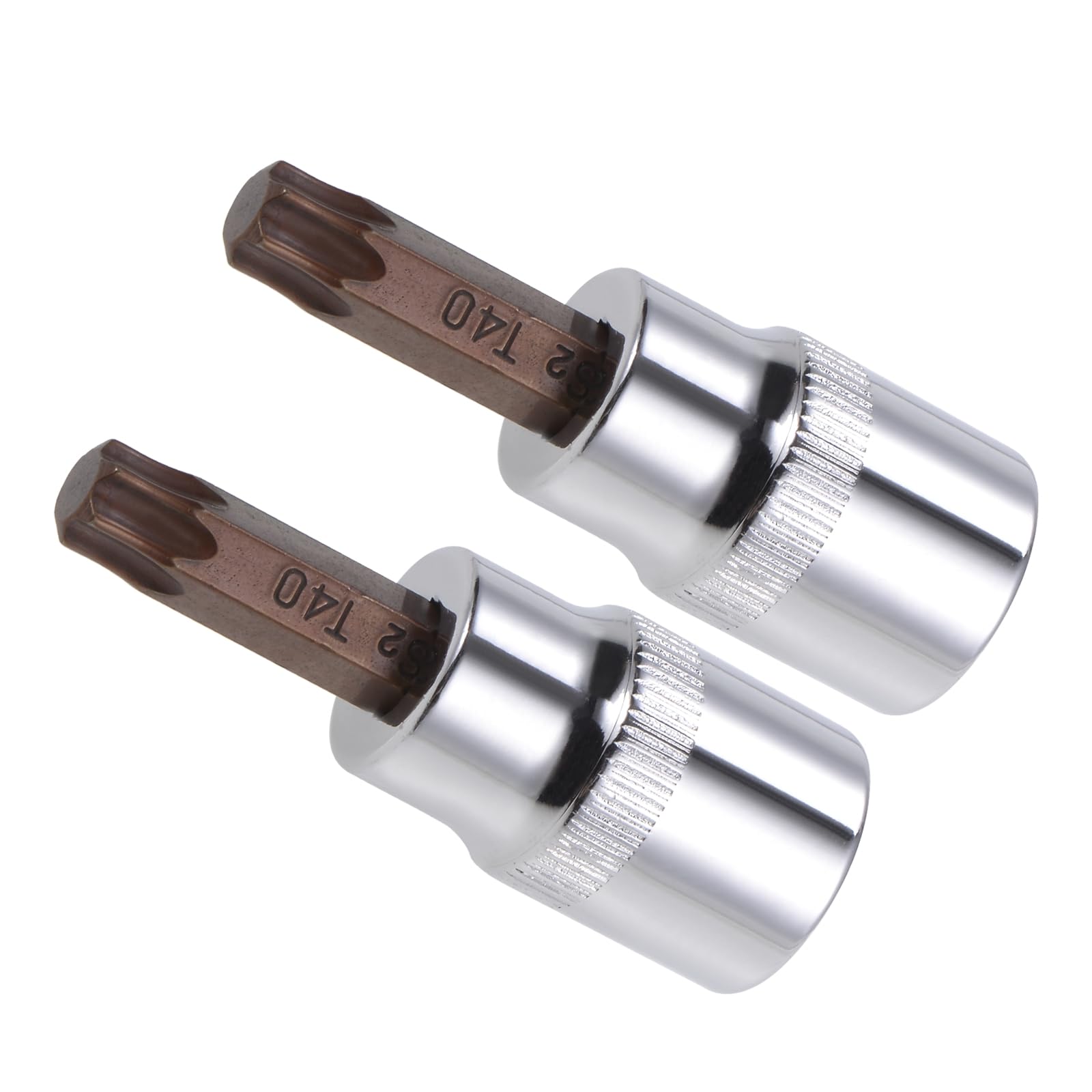 CoCud Torx Bit Socket, Metric T40 Bit 3/8" Drive 1.5" Long, S2 Alloy Steel Heat Treated CR-V Socket - (Applications: for Fastener Application), 2-Pieces