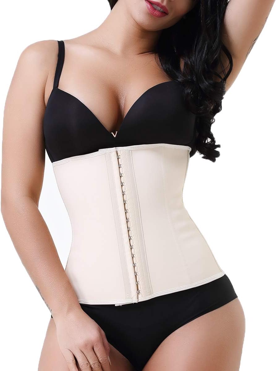 Manladi Womens Latex Sweat Band Waist Trainers Cinchers Underbust Fitness Plus Size Sauna Workout Body Shaper
