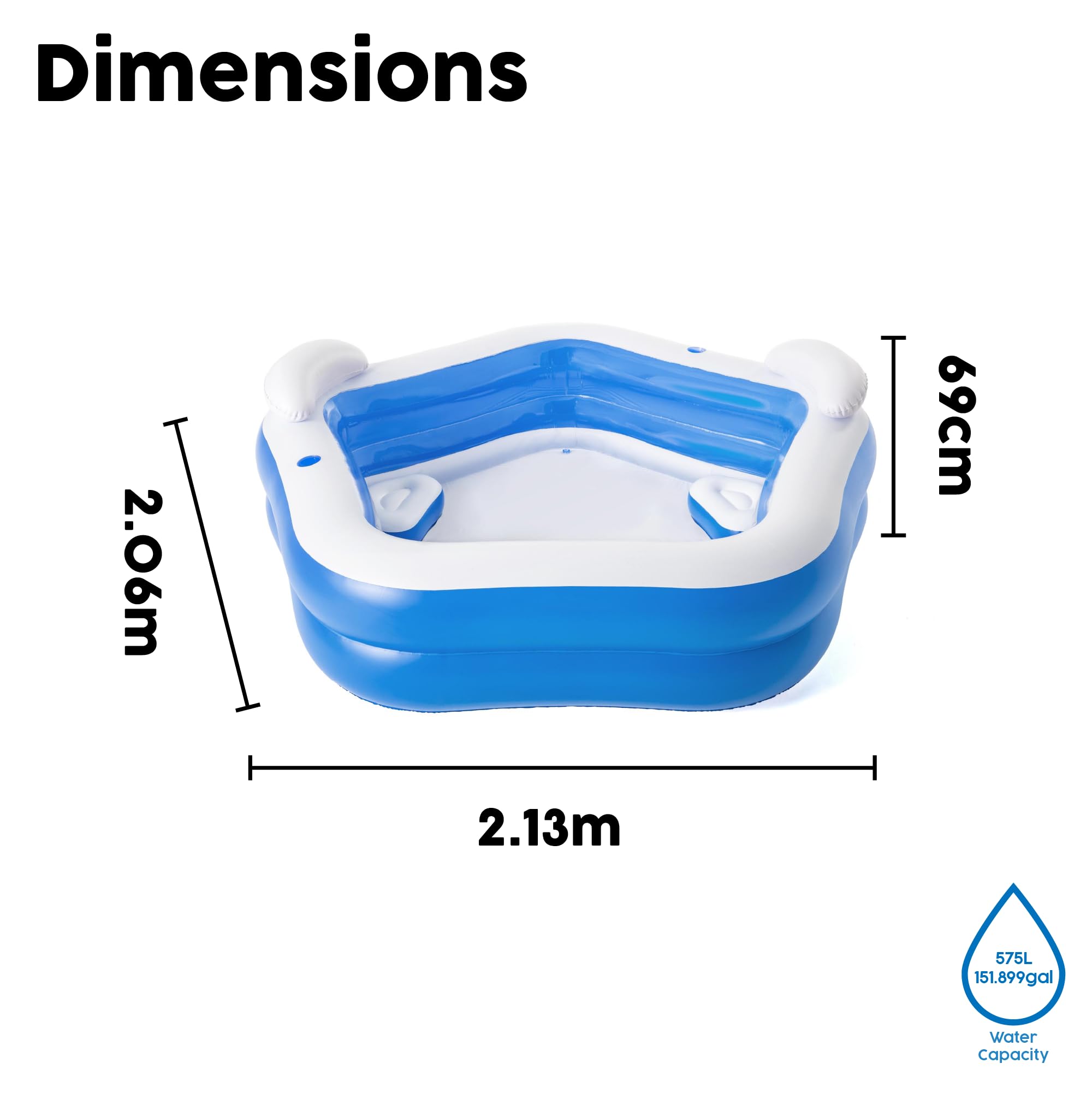 Bestway Family Pool Fun, 213 x 206 x 69 cm, Color 3