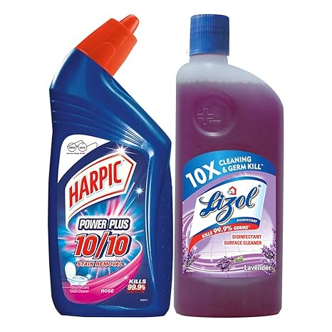 Harpic Cleaning Combo (Harpic - 500 ml (Rose), Lizol - 500 ml (Lavender))