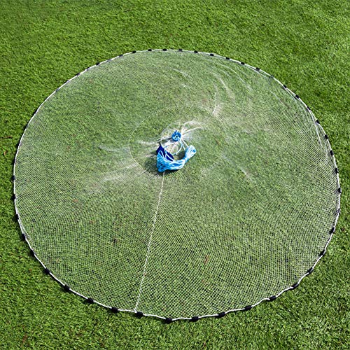 MoiShow Salzwasser Fischgussnetz für Köder - Falle Fisch Wurfnetz Angelgussnetz 1,2 m/1,8 m/2,4 m Radius mit… – Bild 7