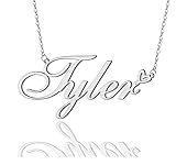 AOLO Tyler Heart Name Necklace Silver Stainless