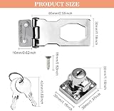 ADERTOS 2.5 Inch Keyed Hasp Lock with Padlock Door Latch Gate Safety view 2