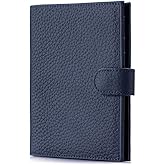 LnxLtw RFID Leather Passport Holder for Travel Women & Men – Slim Passport Wallet for Womens with Card Slots, Zippered Coins Pocket and Cash Holder Mother's Day Gift (Sapphire Blue)