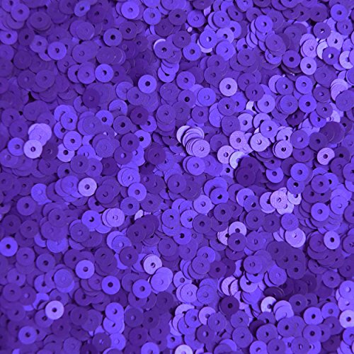 4mm Round Flat Sequins Purple Matte Silk Frost. Made in USA