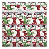 Snowman Gathering Jumbo Rolled Gift Wrap- 72 sq ft.