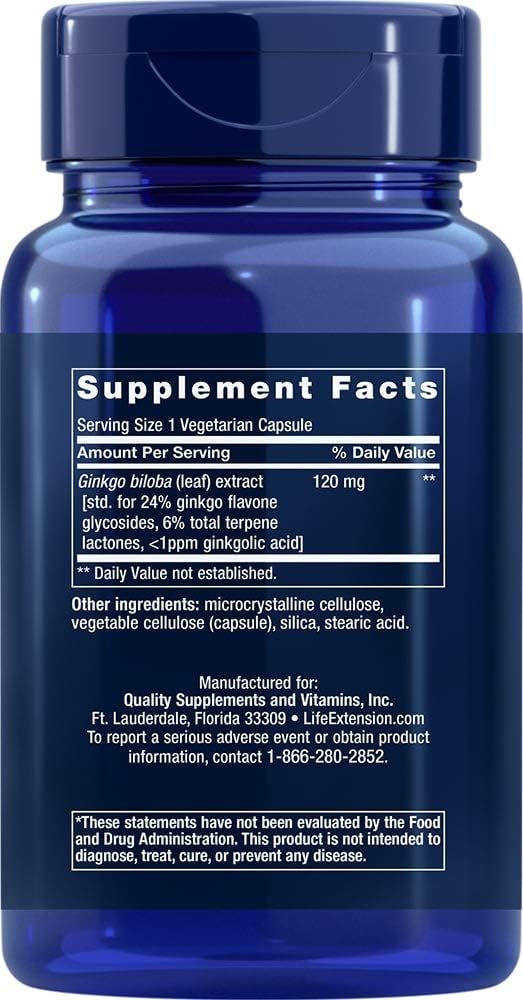 Life Extension Ginkgo Biloba 120mg 365 Capsules: Health & Personal Care