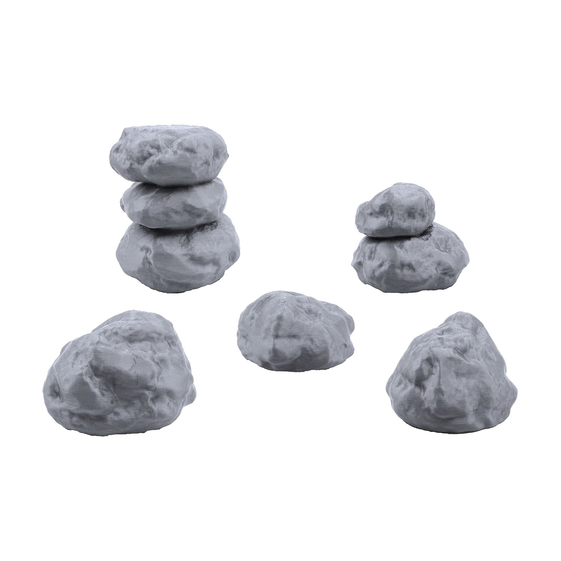 EnderToys Stacked Stones & Boulders, Terrain Scenery for Tabletop 32mm Miniatures Wargame, 3D Printed and Paintable