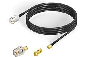Yuslao SMA Male to UHF Female SO-239 RF Coax Cable 6ft +2pcs SMA SO239 Adapter for RTL- SDR/Ham CB Radio/Handheld Radio Antenna/NanoVNA Antenna Analyzer etc.