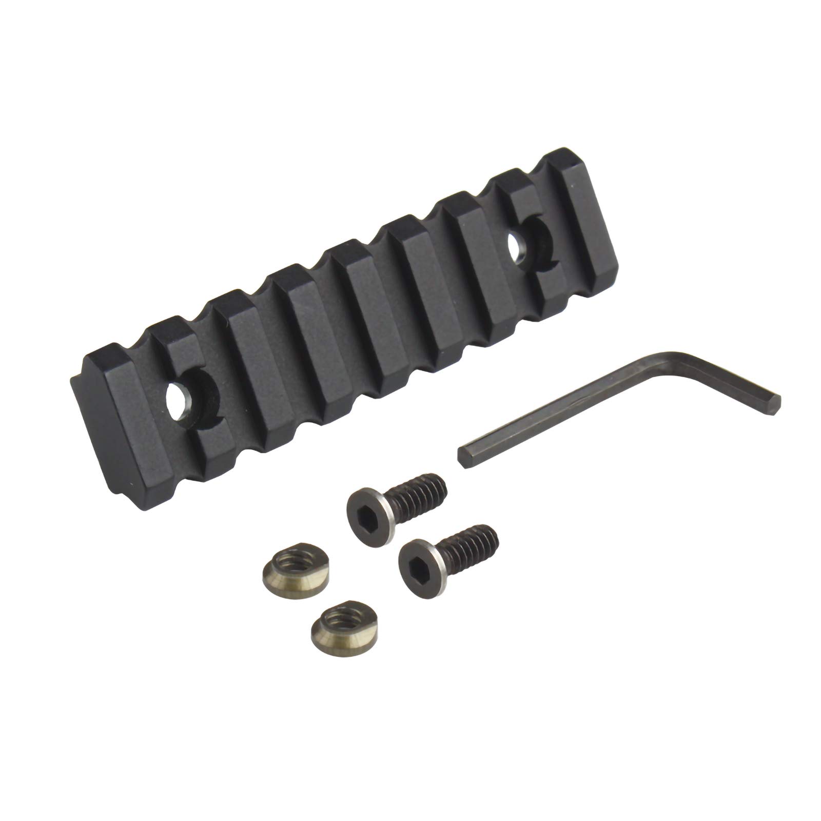 Picatinny Rail Section SLR Rail Mount Base Adapter Aluminum Airsoft Accessories CJ/YGDG-01 (Keymod, 8-Slot, 1 Set)