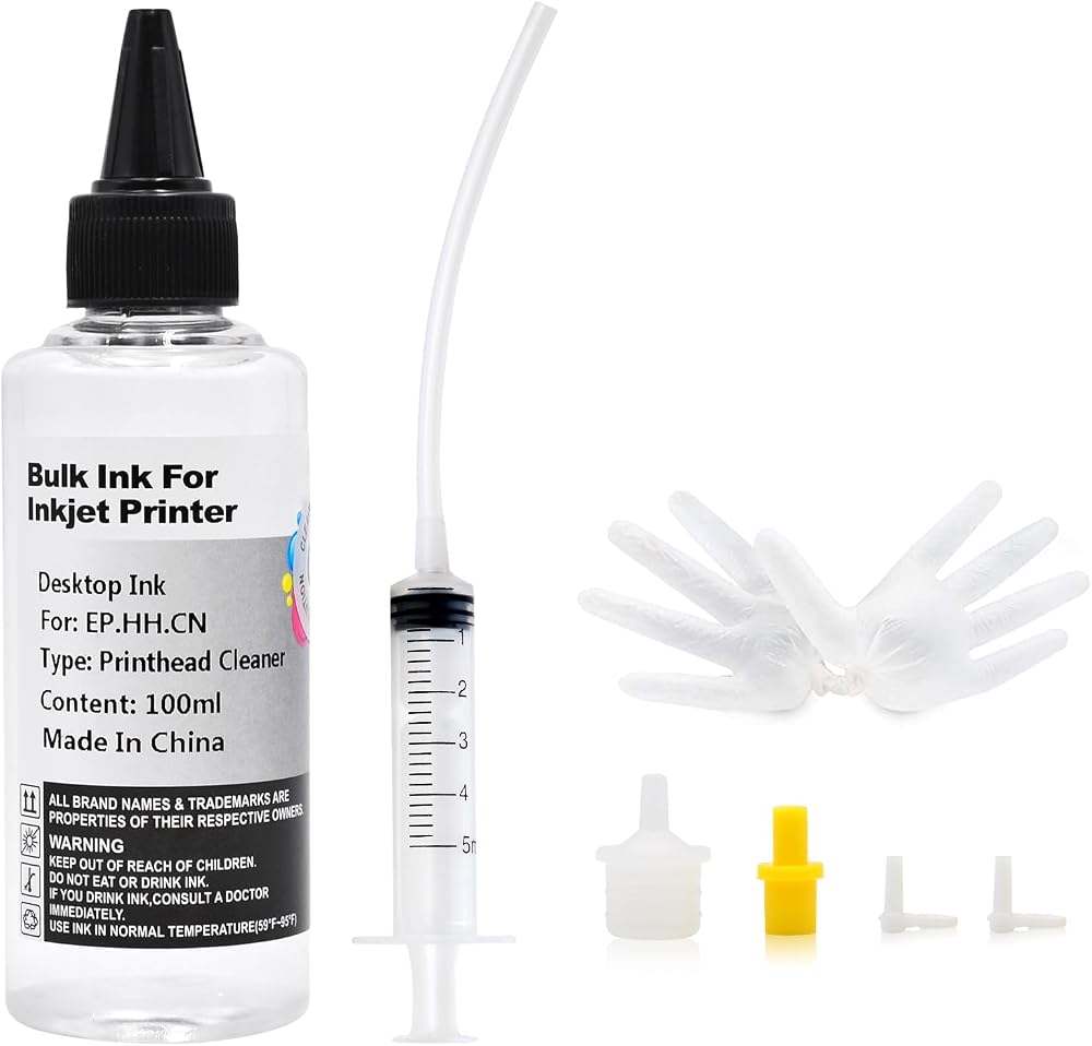 JoyPrinting Printhead Cleaner Kit for Inkjet Printers 100ml 10ml Syringe