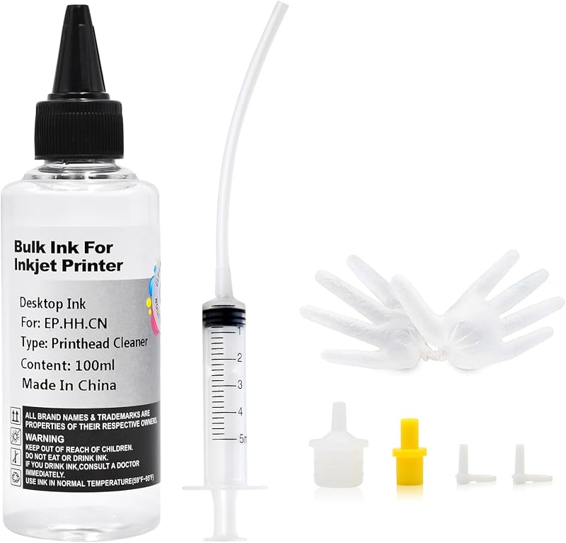 JoyPrinting Printhead Cleaner Kit for Inkjet Printers 100ml 10ml Syringe
