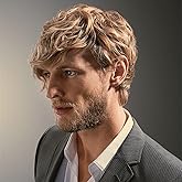 Tseses Curly Blonde Short Wigs for Men Fluffy Natural Layered Synthetic Blonde Wig Halloween Cosplay Hair Wig for Male Guy (Blonde)