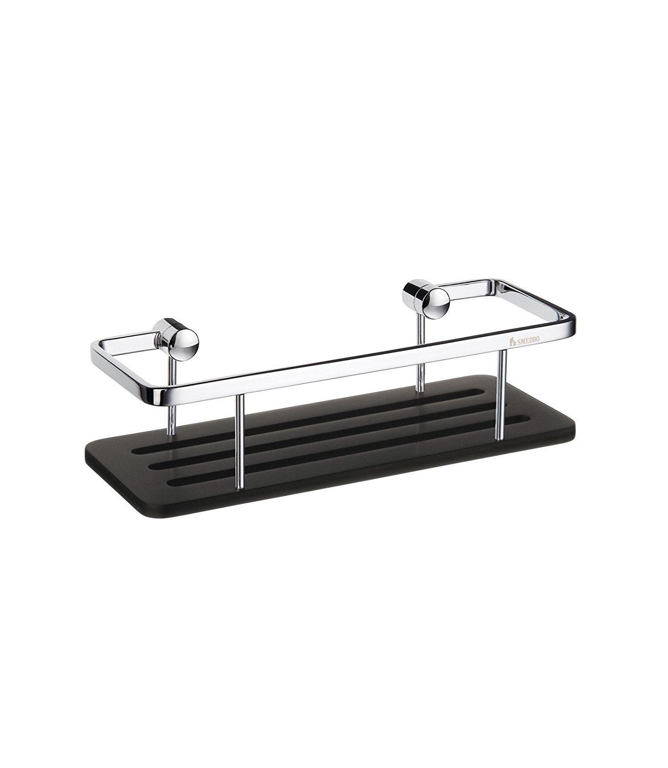 Smedbo Sideline Design Soap Basket, Polished Chrome with Black Solid Surface