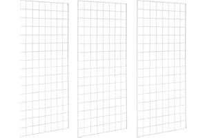 NeeSeeYee Commercial Grade Gridwall Panels – Heavy Duty Grid Panel for Any Retail Display, 2’ Width x 4’ Height, 3 Gridwall Panels Per Carton (White Finish)