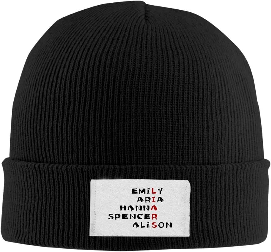 TQOIAS Pretty Little Liars TV Beanie Hat Cool Stocking Designer Brim Black