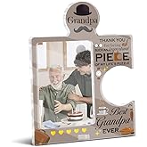 Grandpa Gifts from Grandkids 4x6 Picture Frame - Grandfather Puzzle Photo Frame Appreciation Gifts for Grandpa Birthday Christmas Thanksgiving