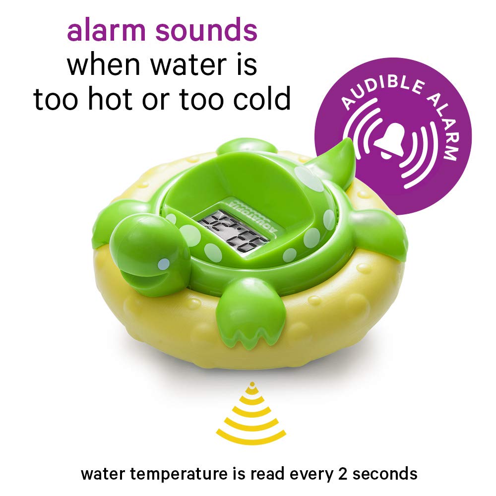 AQUATOPIA Floating Safety Bath Thermometer for Infants, Digital Audible Alarm, Beeps when too hot or too cold! (Green)