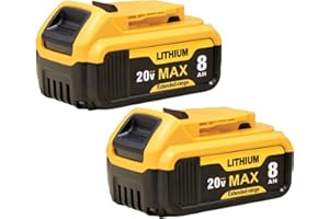 YAYETUR 2Packs 8000mAh DCB206 Replacement for Dewalt 20V Max Battery Lithium ion Compatible with Dewalt Battery DCB206 DCB201 DCB203 DCB207 DCB205 DCB204 Series Power Tools