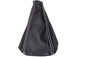 The Tuning-Shop Ltd for Saab 9-3 93 Ss 2003+ Manual Shift Boot Shift Boot Black Italian Leather with Grey Stitch