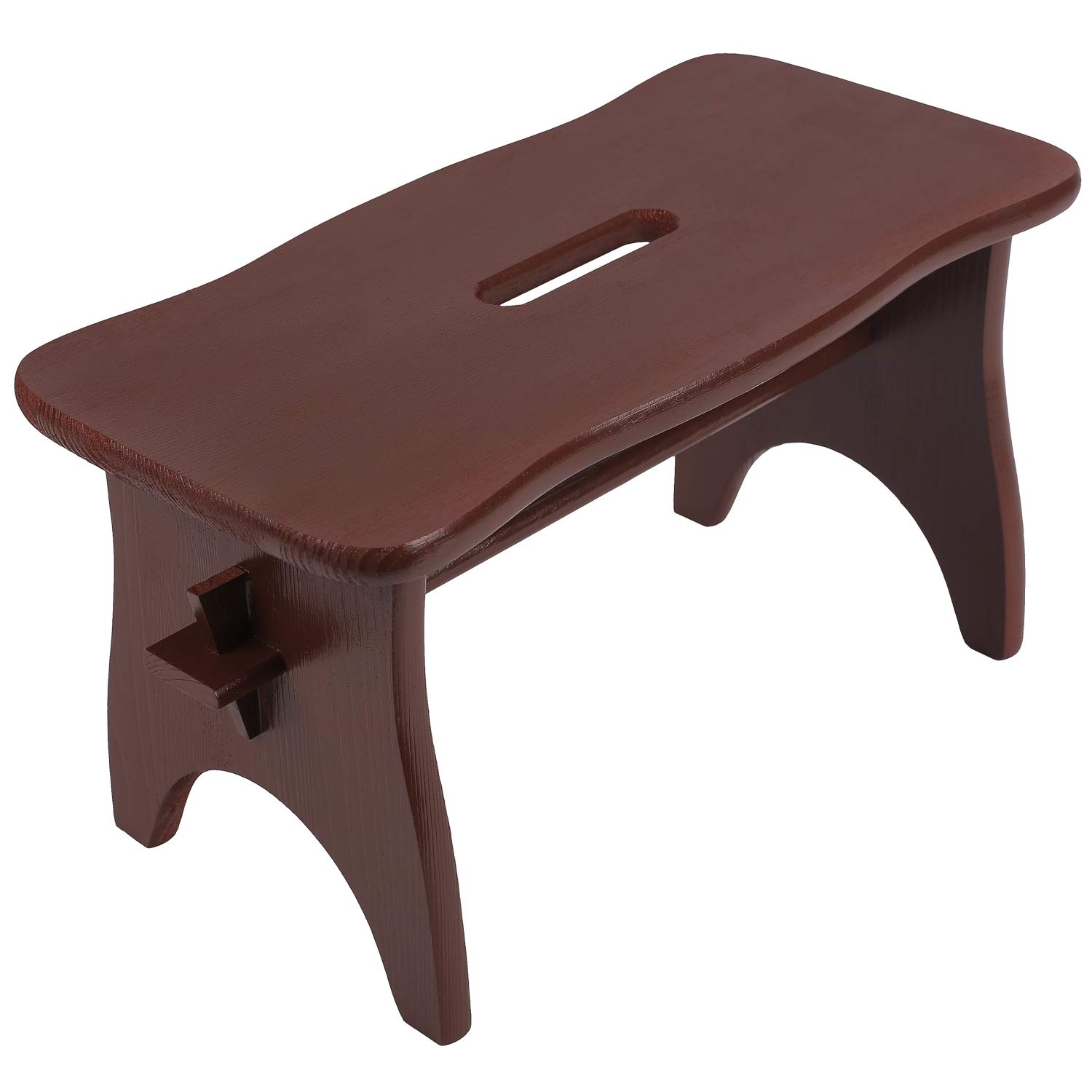 Creative Deco Brown Wooden Small Foot Step Stool Chair Rest | 38 x 19 x 21 cm | Pinewood Bench Footstool | Perfect for House, Home Decor, Kitchen, Kids, Toddler, Child, Nursery