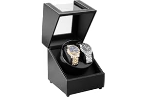 Watch Winder for Automatic Watches, Double Watch Winder Box with Quiet Japan-Made Motor, Rotating Watch Case with Adjustable 