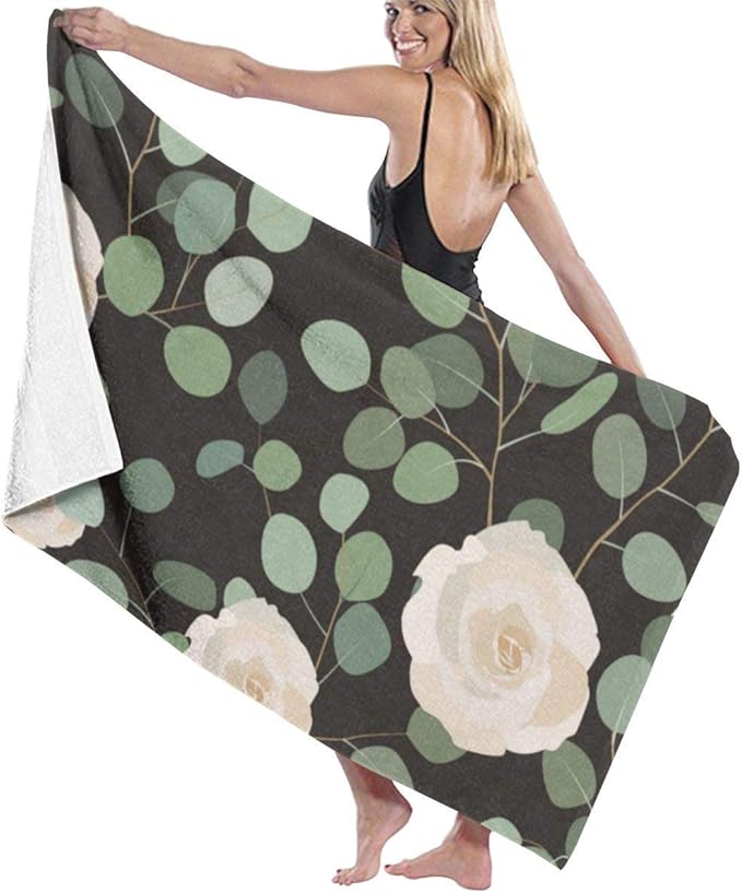 Bath Towels Flowers Plants Roses Beach Travel SandProof Extra Long