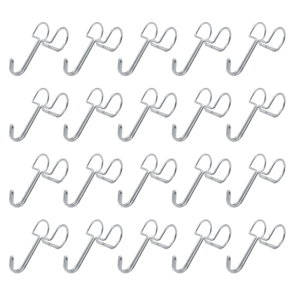 ONEBO 20 Pcs 304 Stainless Steel S Shaped Hooks,Hanging Rod Hanging Hooks Sliding Wardrobe Pipe Hangers,Anti-Drop Metal Hangers Hang Hook,for Kitchen, Work Shop, Bathroom, Garden(15-17mm)