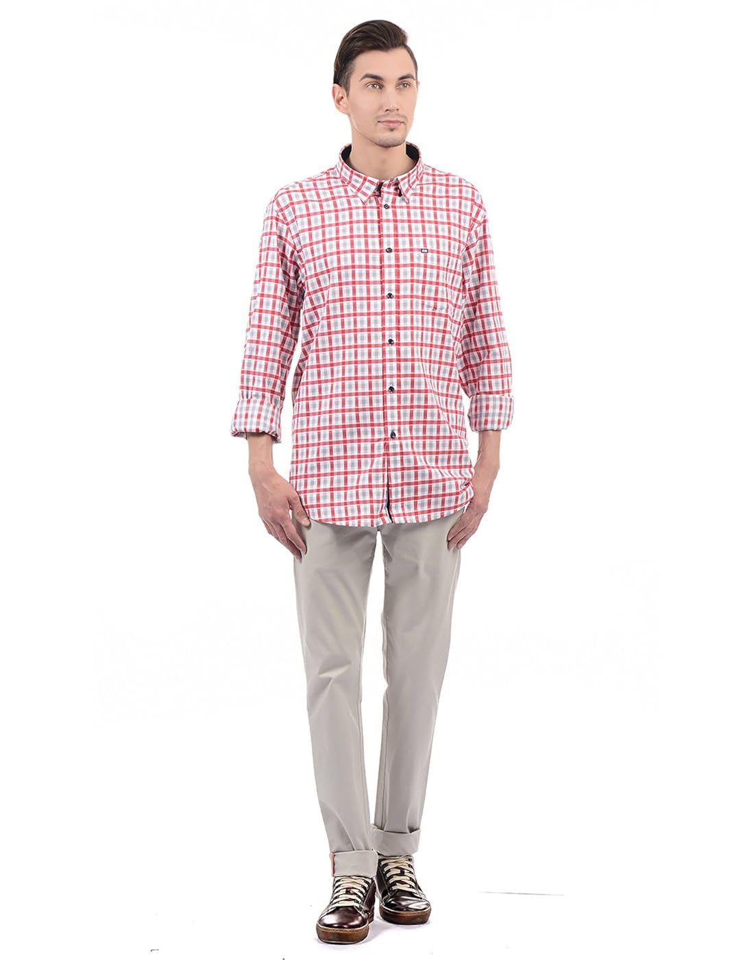 arrow sports men's straight fit casual trousers