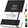 Daily Planner Undated, Planner 2024-2025, 365 Day Planne, Work Planner for Men, Hourly Planner Notebook for Goal Setting, Appointment Planner, Hardcover, Start Anytime, A5, Black
