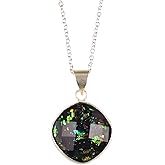 Black Opal Crystals Pendant Necklace, Dainty Women Jewelry, Energy Healing Crystals, Birthday, Gift for Her, Gemstone Jewelry (black opal)