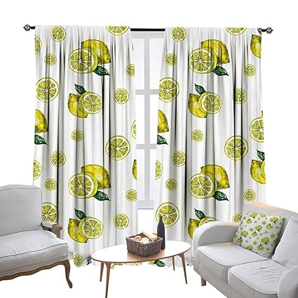 Amazon Com Despkon Modern Kitchen Curtains Lemon Figures With