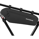 ROCKBROS Bike Frame Bag 840D Nylon Waterproof Bike Triangle Bag Bicycle | Under Top Tube Corner Pouch Storage Bag Double Bag Design with Reflective Logo for Cycling Accessories