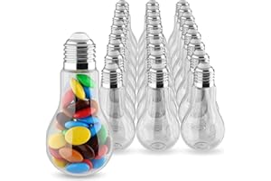 ALLUREMOUR Plastic Light Bulb Jars, Candy Containers, Clear Candy Jars, Fillable Light Bulb, Ornaments For Crafts, Drink Part