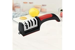 4-in-1 Knife Sharpener, Sturdy Manual Knife Sharpeners for Kitchen Knives, Professional Ergonomic Knife Sharpening Kit with 4