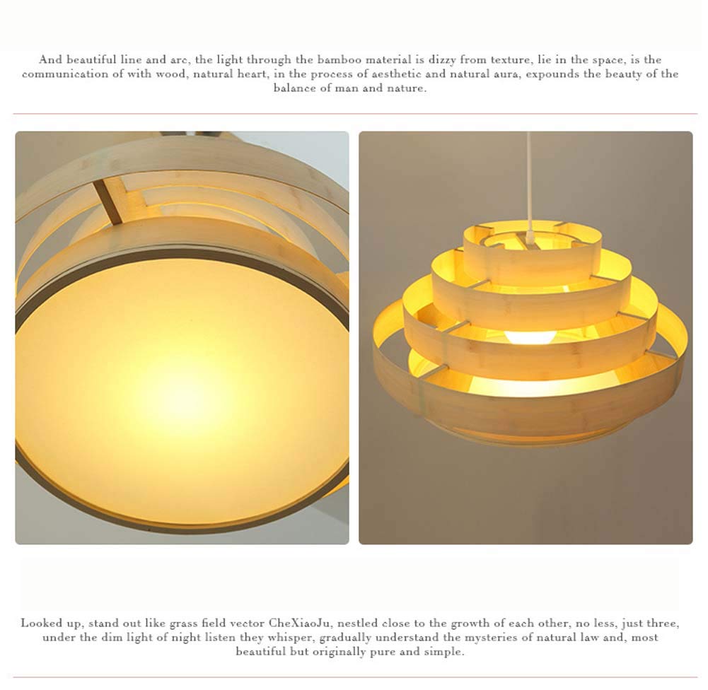 Amazon Com Xnch Japanese Chandelier Suspension Lamp Bamboo Round