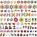 AWEHIRU PP OPOUNT 100 Pieces PVC Shoe Charms 64 Different Shapes Shoe Charms Including 36 Pairs Same Pattern and 28 Pieces Single Pattern Shoe Charms for Bands Bracelet Wristband