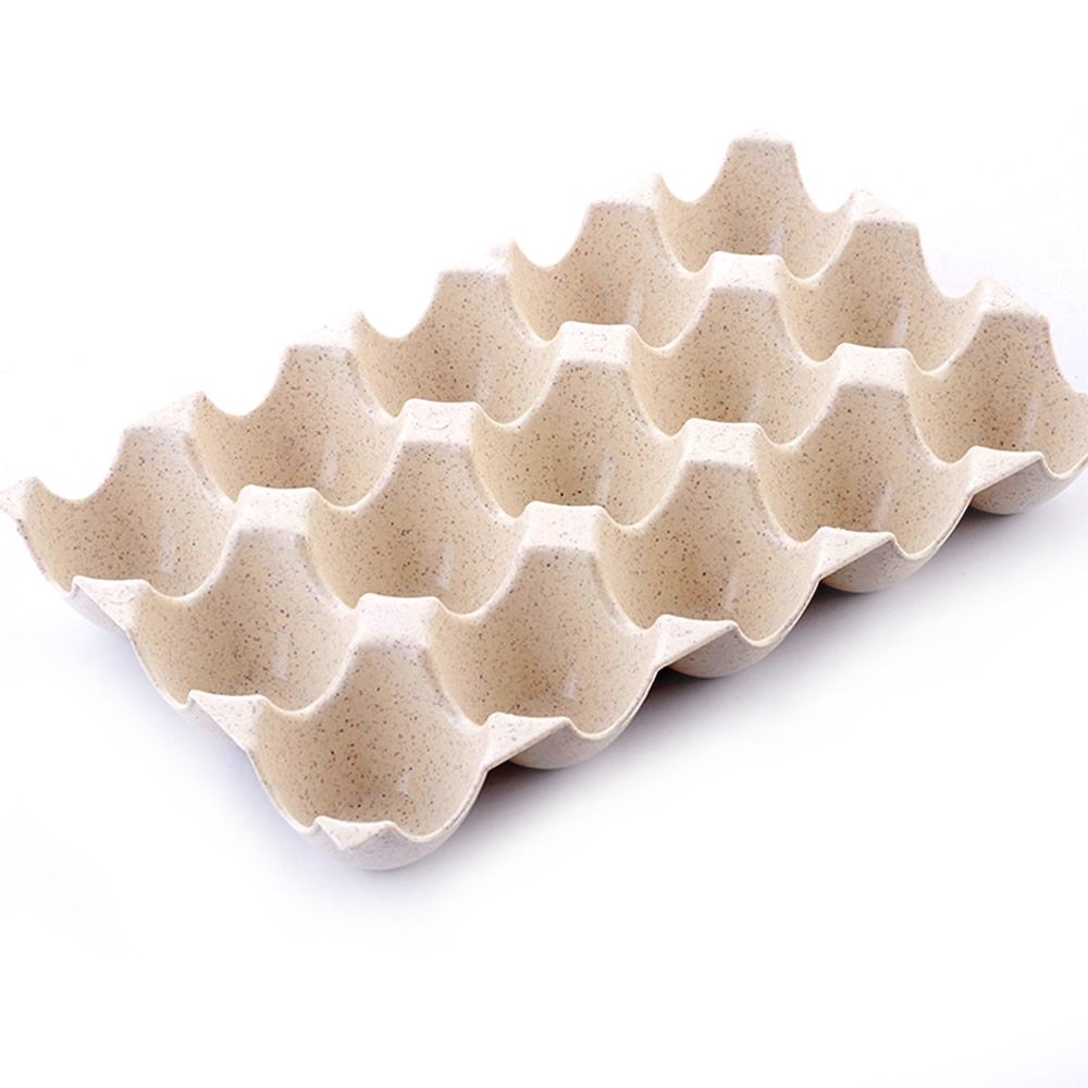 DayCount 2 Pcs 15 and 24 Grids Egg Storage Tray, Thickened Plastic Anti-Broken Egg Storage Box Organizer Egg Plate Plastic Egg Holder for Refrigerator (Beige, 9.4''x5.5''x1.6'')