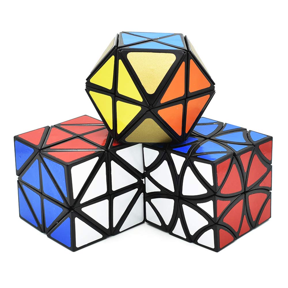 Yealvin Puzzle Cube Set, Magic Cube Bundle of Butterfly Curvy Copter Cube, Helicopter Square Cube and Tangential Helicopter Cube, Twisty New Copter for Kids Antistress Toys Puzzle Cubes 3Pack