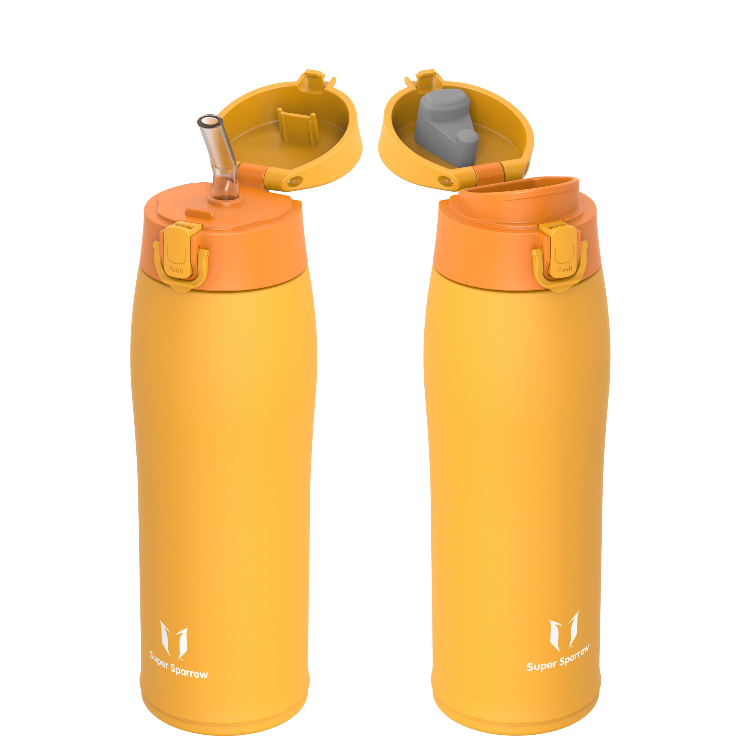 Super Sparrow Water Bottle Stainless Steel 18/8 - Travel Mug - 750ml - Insulated Metal Water Bottle - BPA Free - Leakproof Drinks Bottle