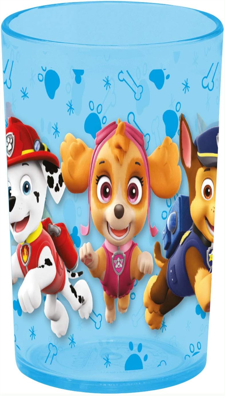 POS 29964 - Trinkglas im angesagtem Paw Patrol Design, Trinkbecher für Jungen und Mädchen aus Kunststoff, Fassungsvermögen ca. 250 ml
