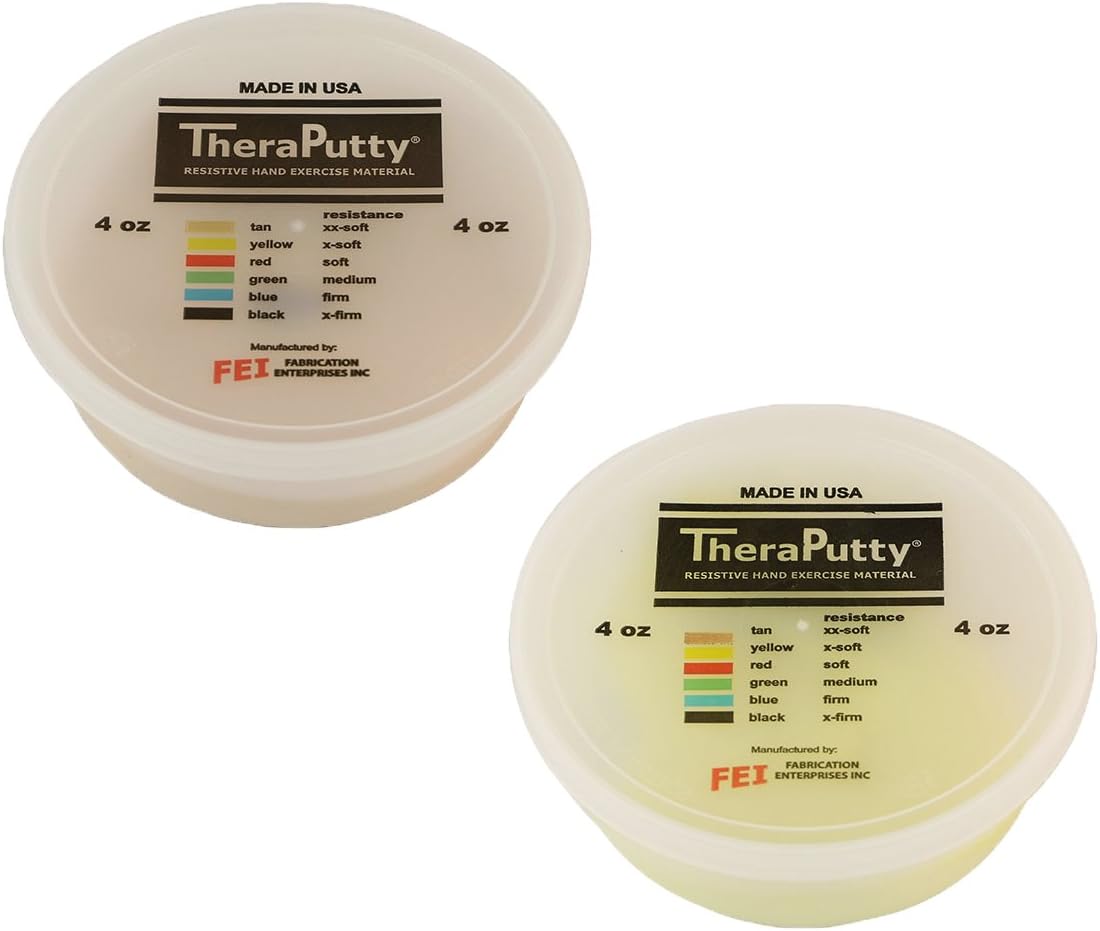 TheraPutty Standard Exercise Putty Tan - XX-Soft, Yellow - X-Soft 4 OZ Each - Bundle