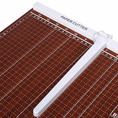 Professional Office Home Guillotine A2 A3 Paper Cutter Black Steel Durable Accurate Desk Tops Paper Cutter Trimmer Scrap Machine (Red, 18.9 x 15.0 x 1.3inch)