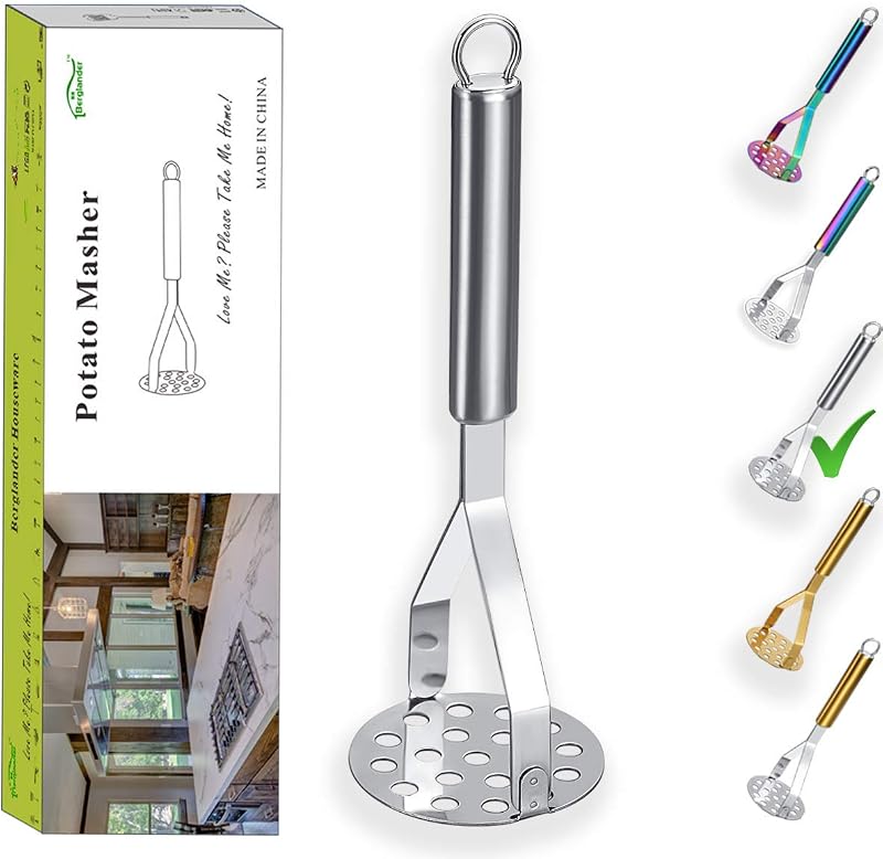 Berglander Stainless Steel Potato Masher Heavy Duty Ricer, Food Masher