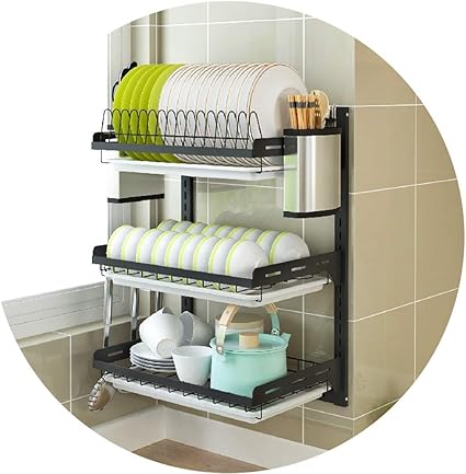 Estante de almacenamiento de cocina para el hogar, negro 201, acero