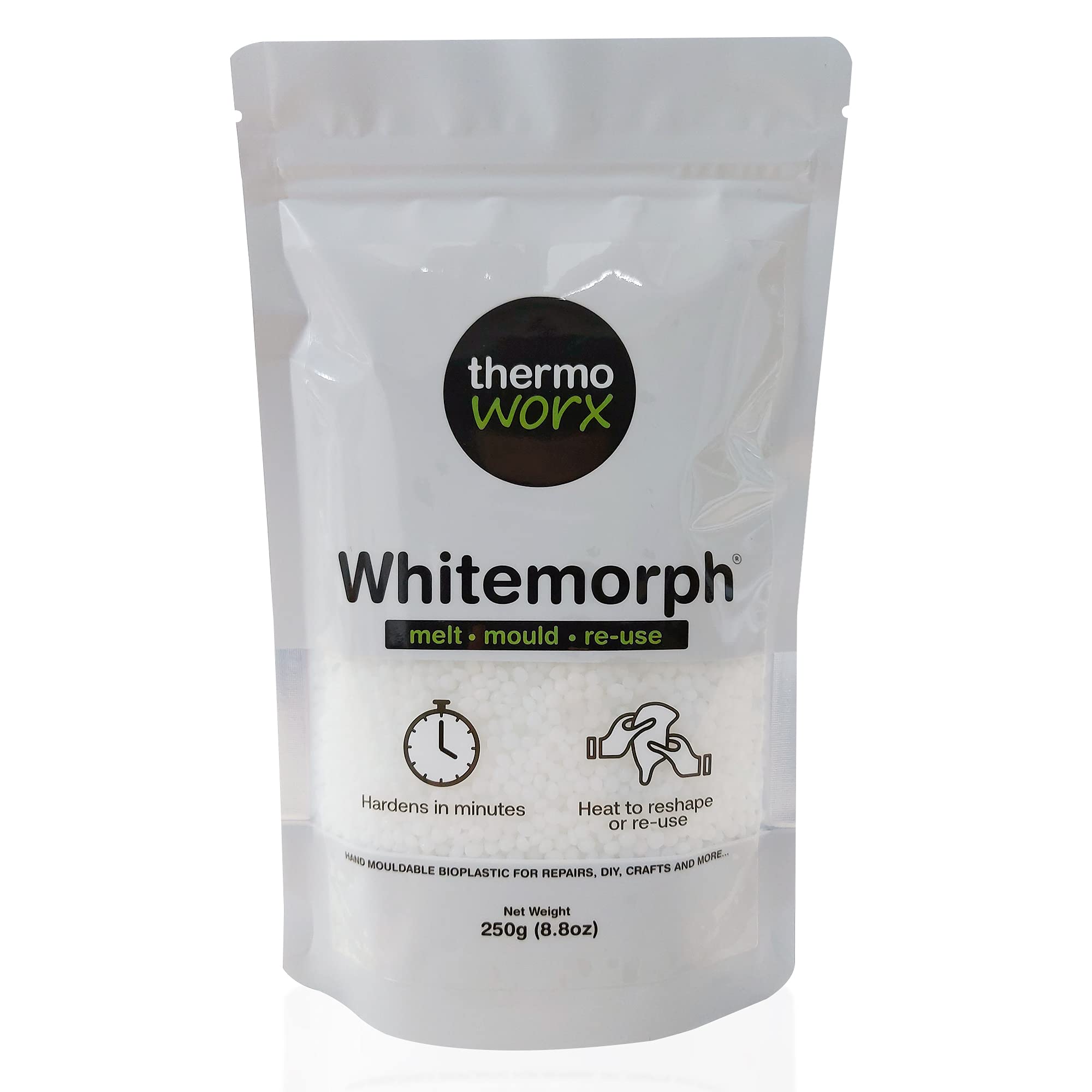 Thermoworx Whitemorph 250g. Hand mouldable bioplastic. Melt, Mould and Reuse.…