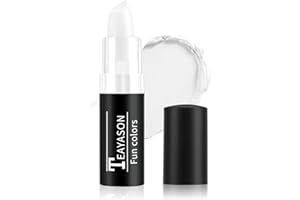 FIVEFULU White Face Body Paint Stick, Matte White Lipstick White Foundation Makeup Face-Paint, Long Lasting Waterproof White Face Makeup for Halloween Zombie Clown Vampire Skeleton Skull Joker Makeup