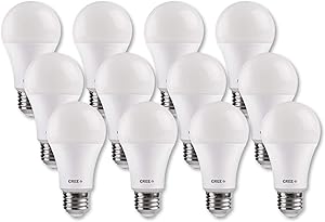 Cree Lighting, A19-75W-P1-27K-E26-U1-MP, Pro Series A19 75W Equivalent LED Bulb, 1100 lumens, Dimmable, Soft White 2700K, 25,000 hour rated life, 90+ CRI Good for Enclosed | 12-Pack
