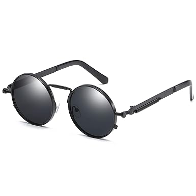 Kennifer Retro Steampunk Style inspiriert Runde Metall Kreis Sonnenbrille für Frauen und Männer